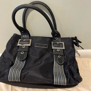 Nylon/leather handbag